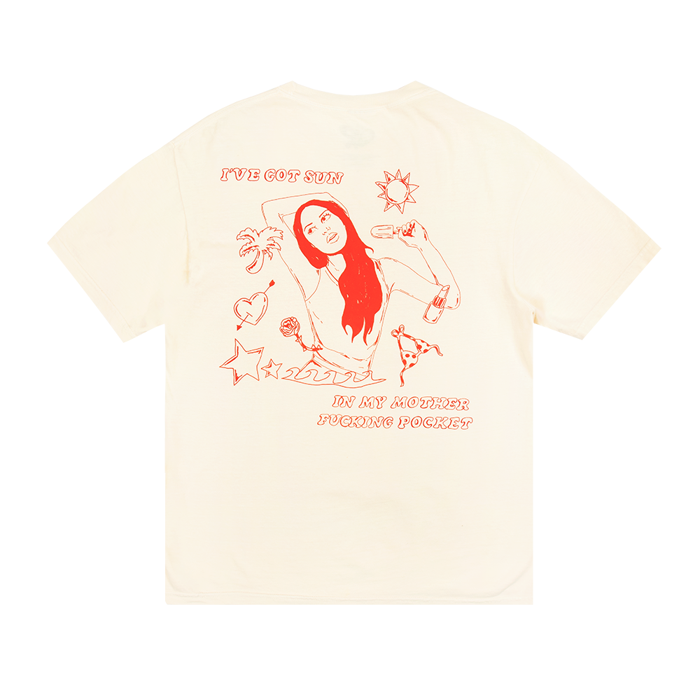 oversized sun in my mother fucking pocket t-shirt in ivory