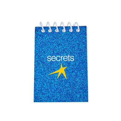 Secrets Blue Glitter Mini Notepad