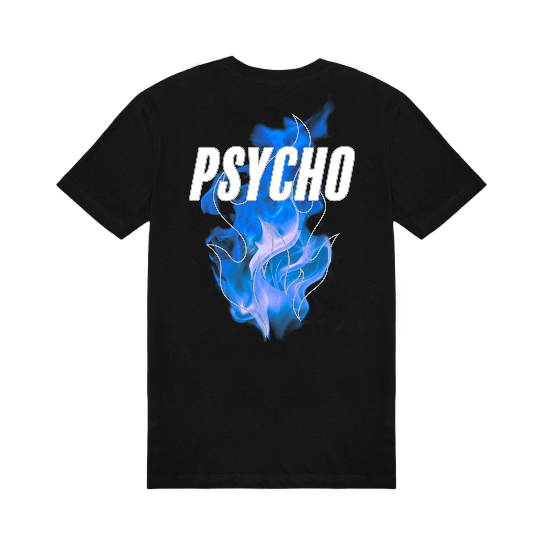 Psycho 3M Blue Flame Black Tee