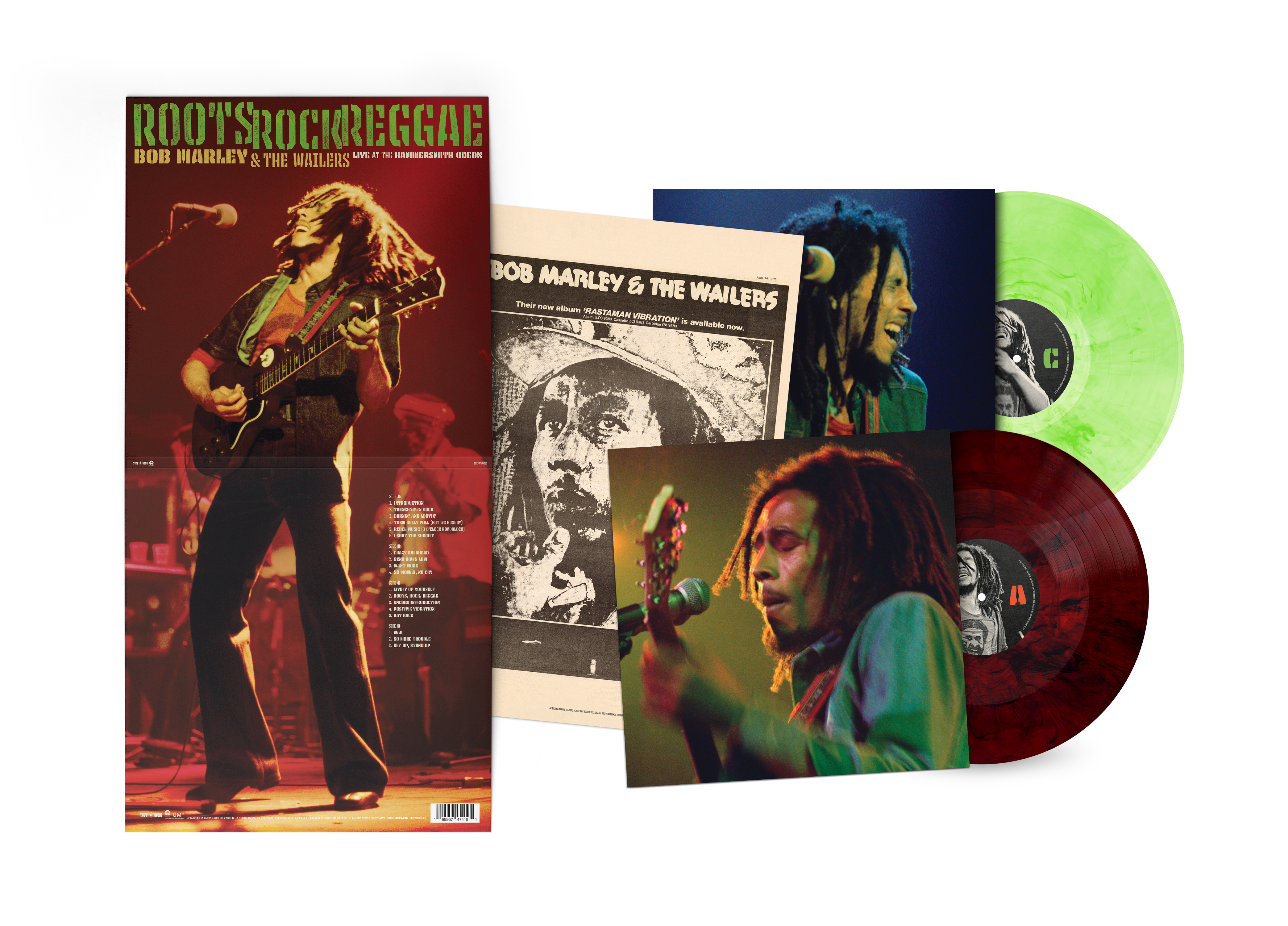 Roots, Rock, Reggae: Live (2LP Molten Lava Red and Peridot Swirl Green Vinyl)