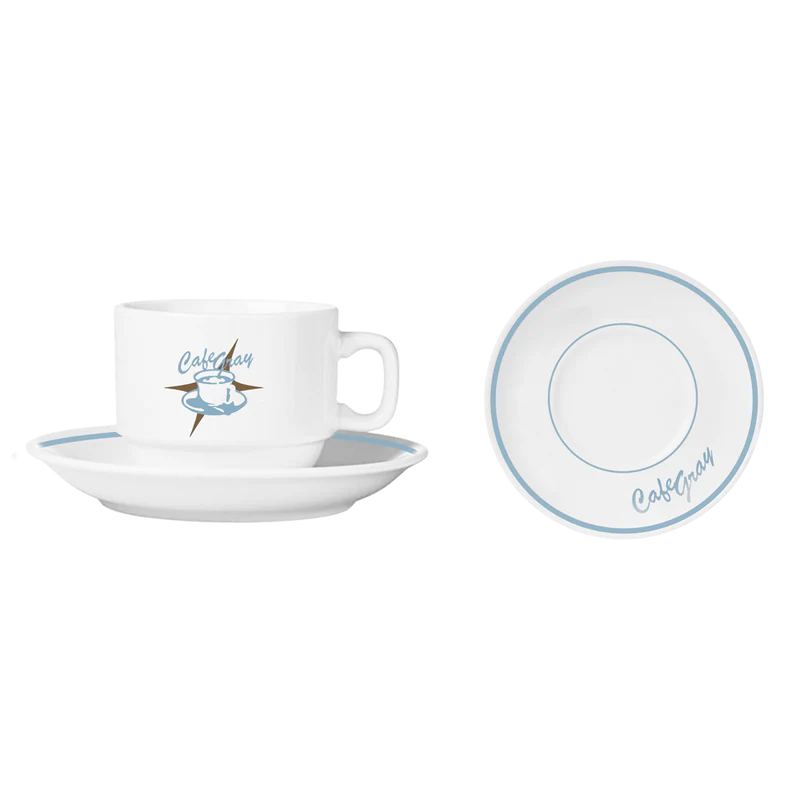 Cafe Gray Diner Cup & Saucer