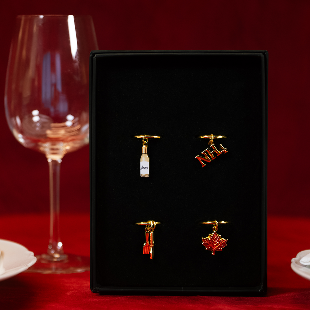 Dinner Party Wine Charms Set