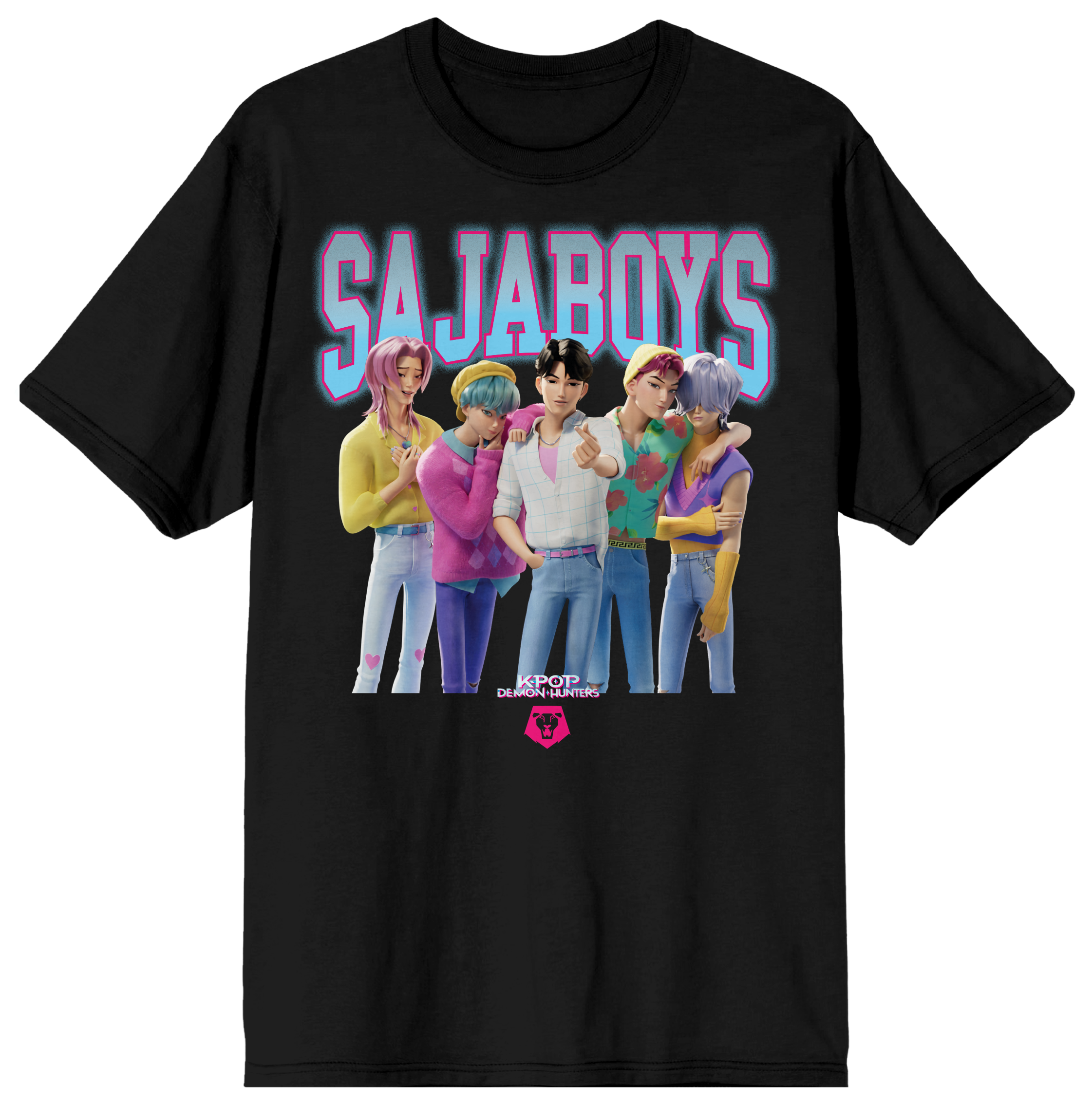 Kpop Demon Hunters: Sajaboys Black Adult T-Shirt
