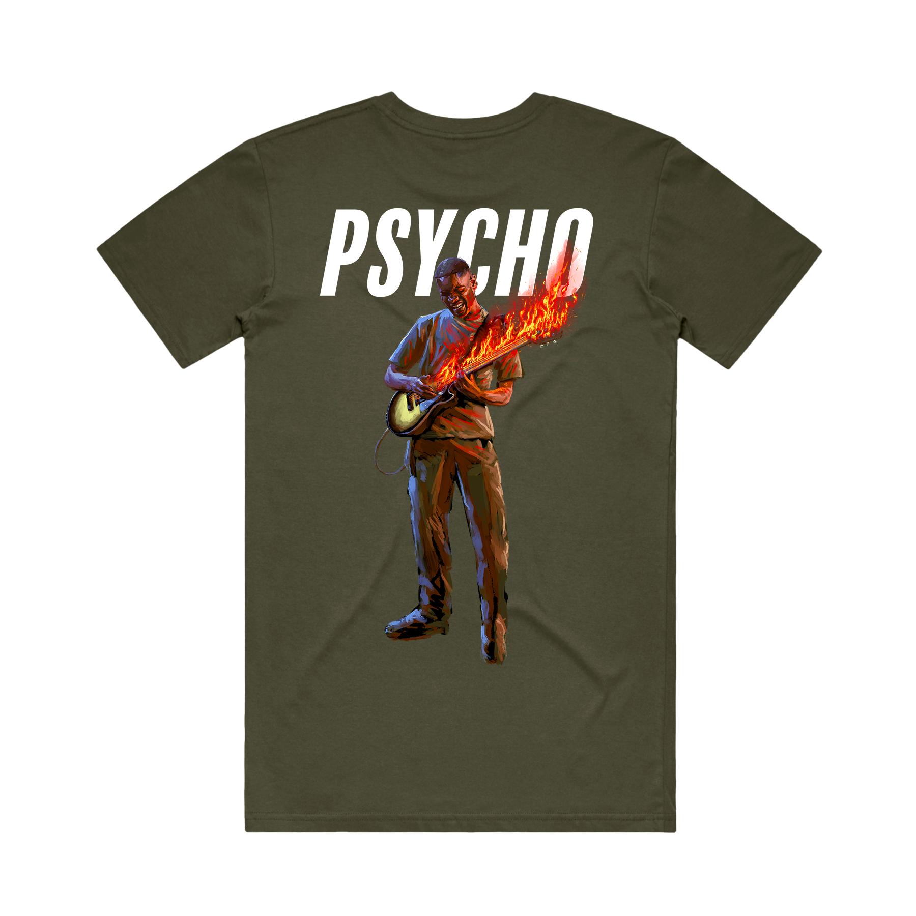 Psycho In The Fire Khaki Tee