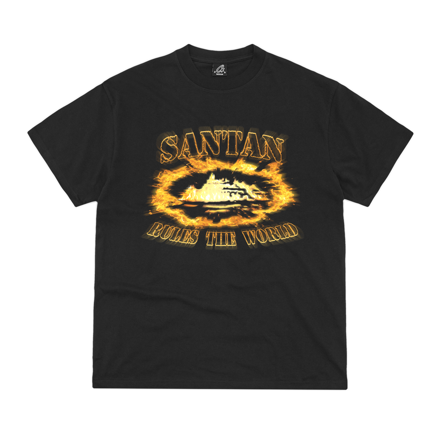 Santan Alcatraz Tee (Black/Orange Flame)
