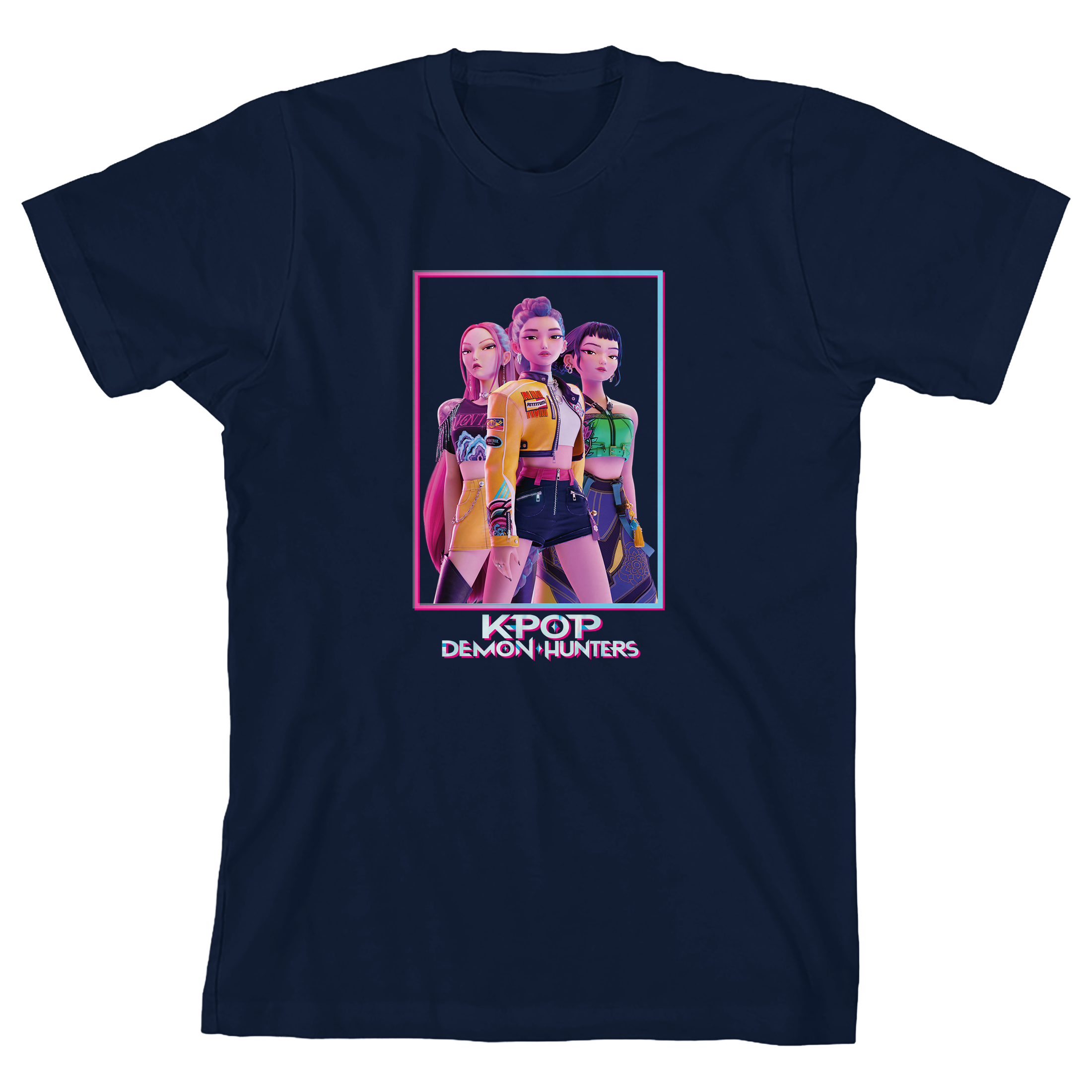 KPop Demon Hunters: HUNTR/X Navy Blue Youth T-shirt