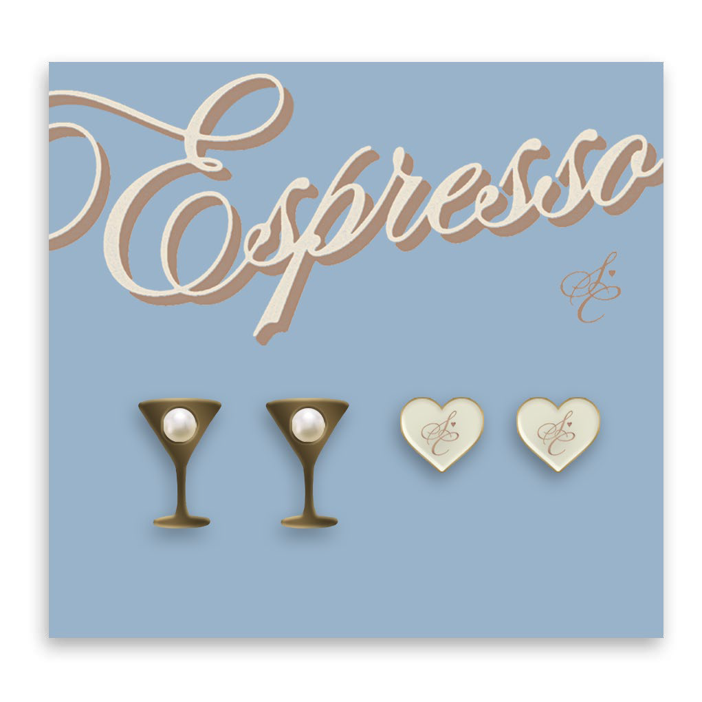 espresso earring set