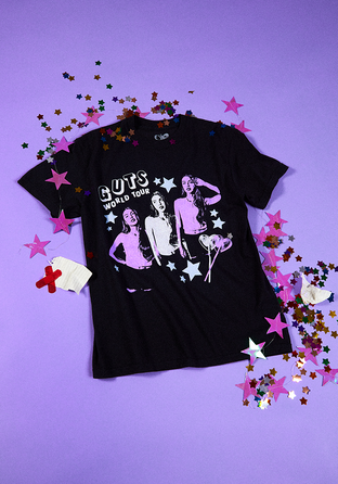 GUTS world tour lollypop dateback t-shirt in black