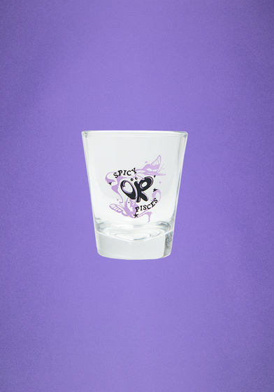 spicy pisces shot glass