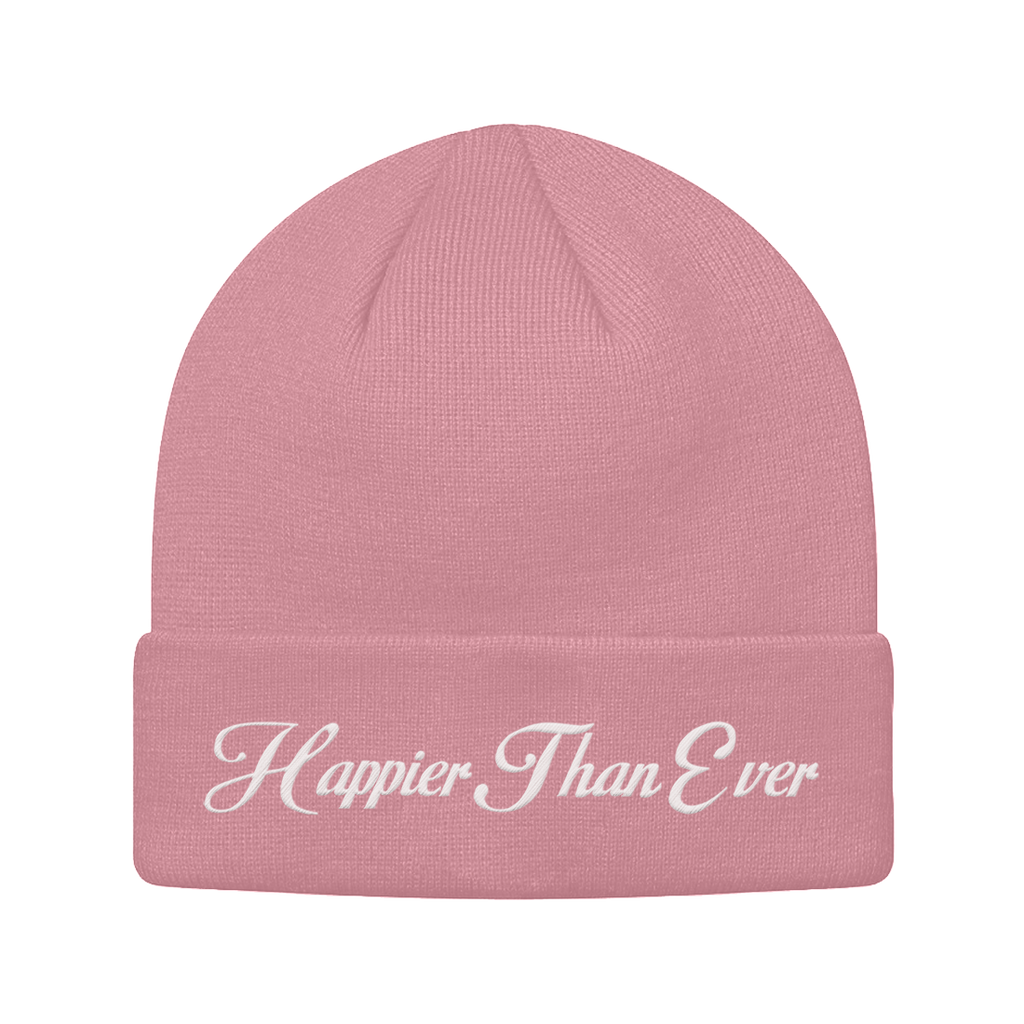 Happier Than Ever Light Pink Beanie