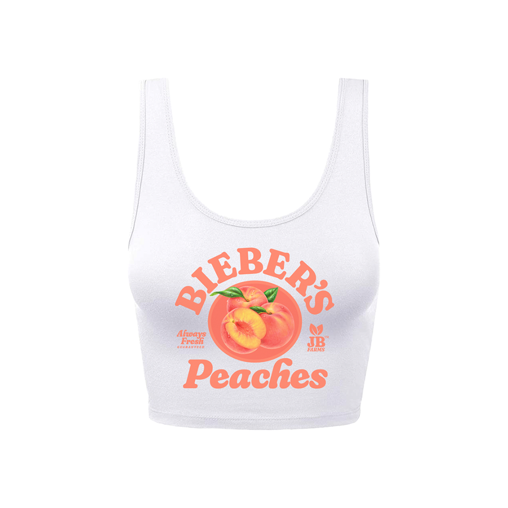 Peaches White Crop Tank Bralette