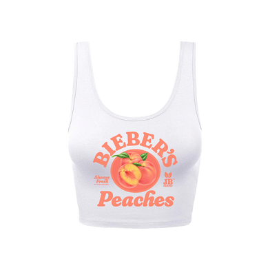 Peaches White Crop Tank Bralette