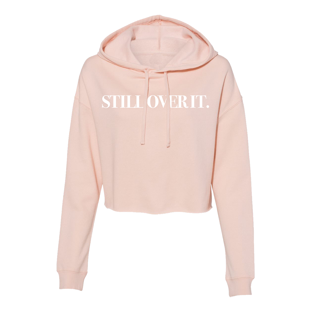 Still Over It Cropped Pink Hoodie