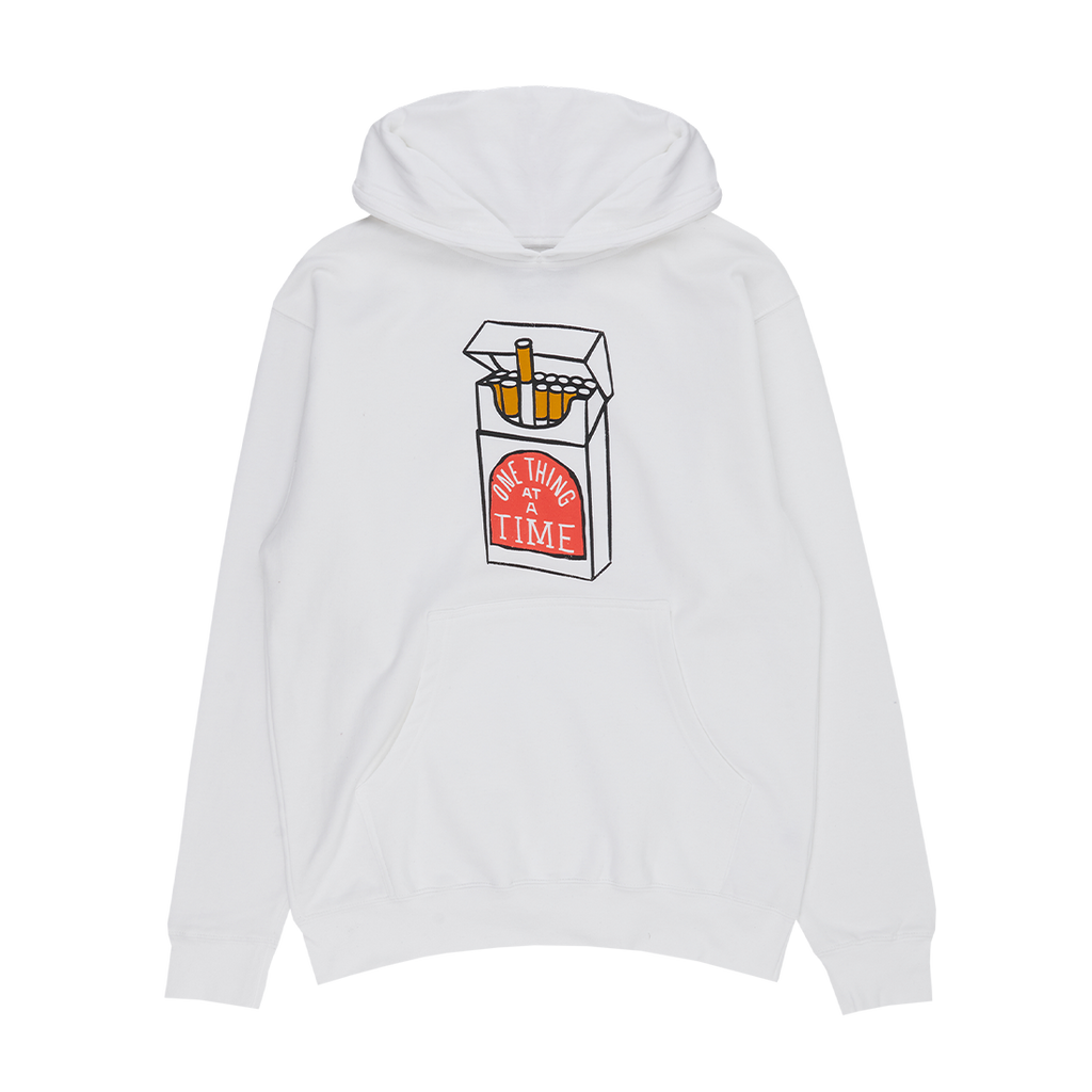 One Thing At A Time White Hoodie